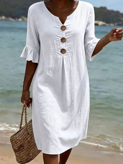 LUNA - Abito Casual Chic in Lino e Cotone  Comfort e Stile