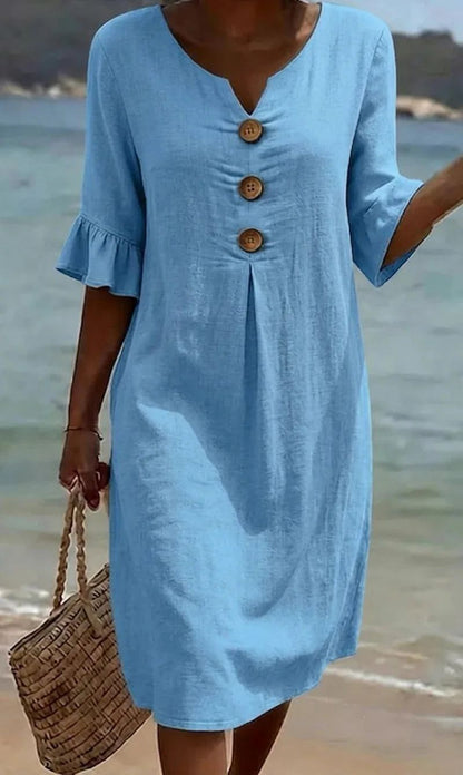 LUNA - Abito Casual Chic in Lino e Cotone  Comfort e Stile