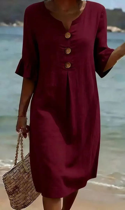 LUNA - Abito Casual Chic in Lino e Cotone  Comfort e Stile
